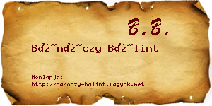 Bánóczy Bálint névjegykártya