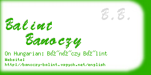 balint banoczy business card